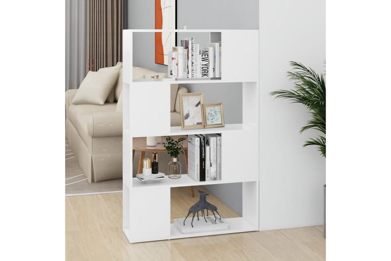 Bokhylle/romdeler hvit 80x24x124,5 cm sponplate - Hvit - Oppbevaring - Hyller - Bokhylle