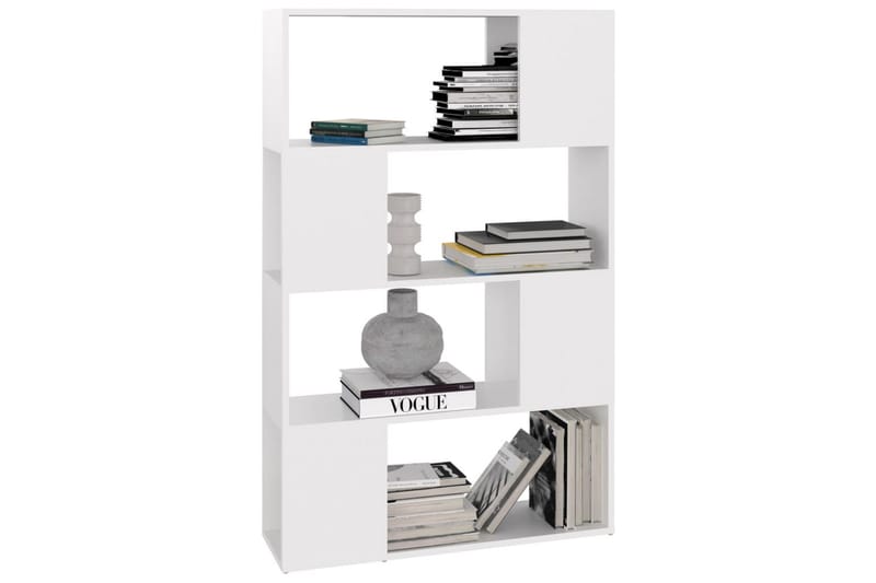 Bokhylle/romdeler hvit 80x24x124,5 cm sponplate - Hvit - Oppbevaring - Hyller - Bokhylle