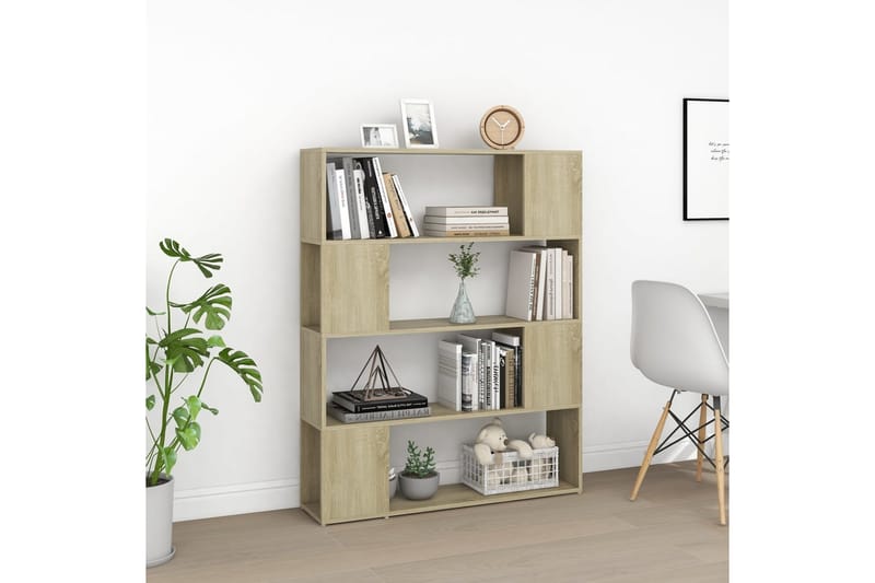 Bokhylle/romdeler sonoma eik 100x24x124 cm - Brun - Oppbevaring - Hyller - Bokhylle