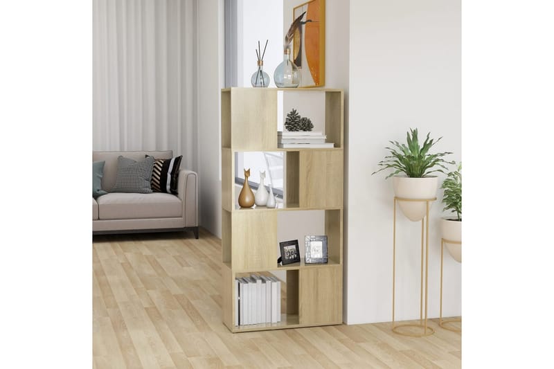 Bokhylle/romdeler sonoma eik 60x24x124,5 cm sponplate - Brun - Oppbevaring - Hyller - Bokhylle