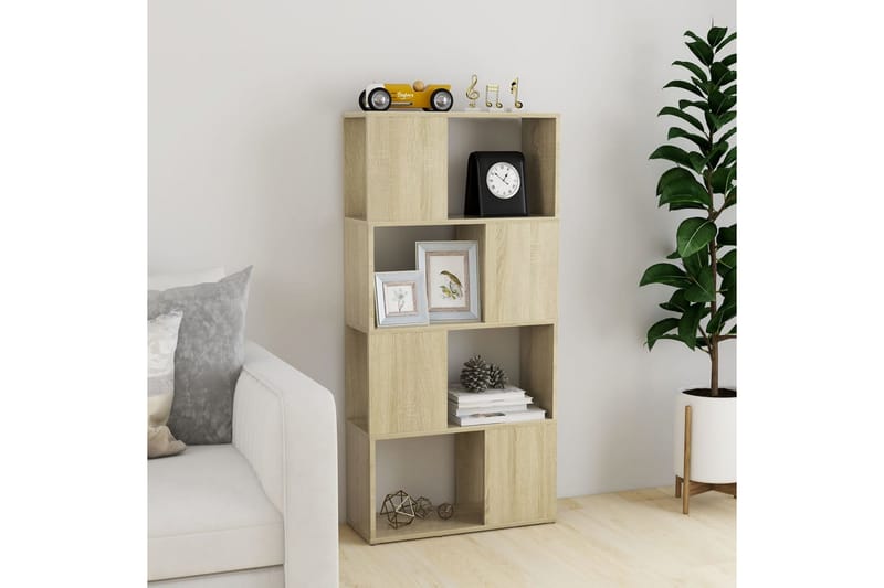 Bokhylle/romdeler sonoma eik 60x24x124,5 cm sponplate - Brun - Oppbevaring - Hyller - Bokhylle