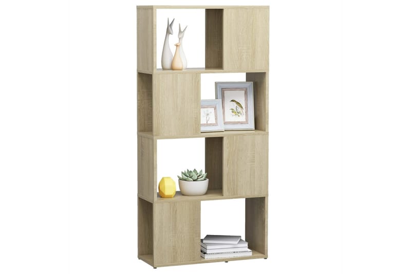 Bokhylle/romdeler sonoma eik 60x24x124,5 cm sponplate - Brun - Oppbevaring - Hyller - Bokhylle