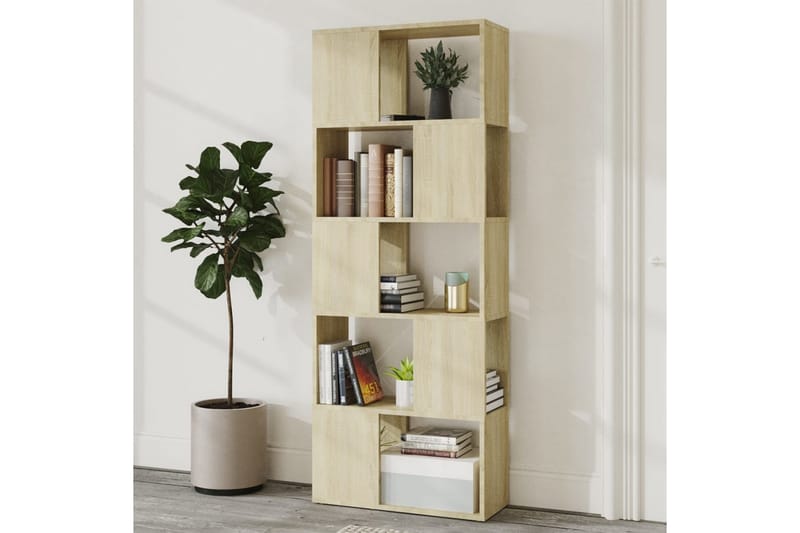 Bokhylle/romdeler sonoma eik 60x24x155 cm - Brun - Oppbevaring - Hyller - Bokhylle