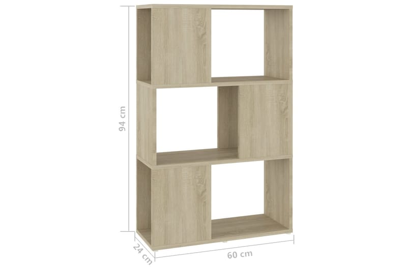 Bokhylle/romdeler sonoma eik 60x24x94 cm sponplate - Brun - Oppbevaring - Hyller - Bokhylle
