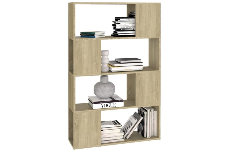 Bokhylle/romdeler sonoma eik 80x24x124,5 cm sponplate - Brun - Oppbevaring - Hyller - Bokhylle