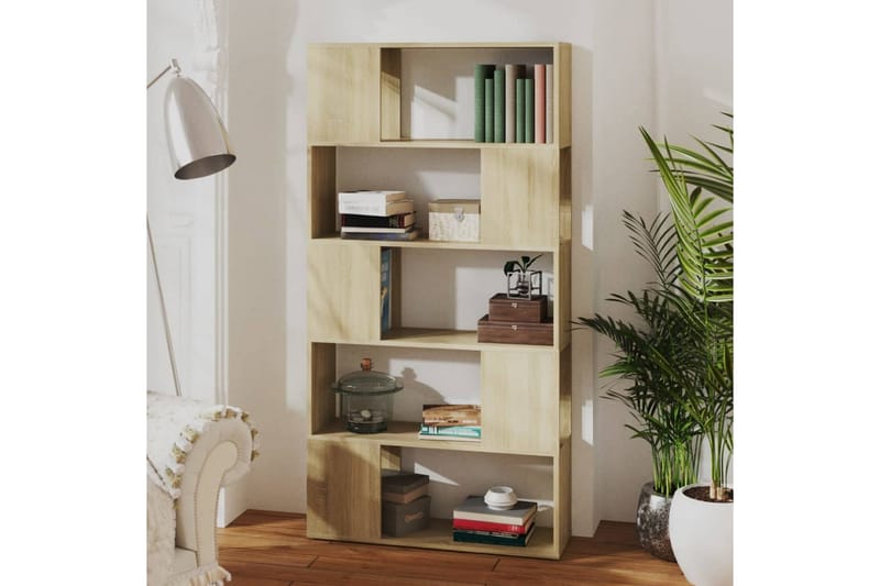 Bokhylle/romdeler sonoma eik 80x24x155 cm sponplate - Brun - Oppbevaring - Hyller - Bokhylle