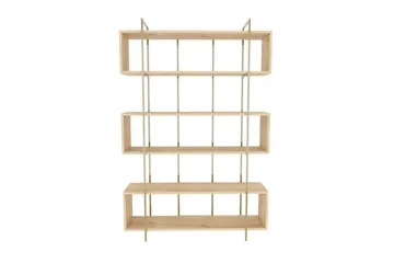 Bruti Bokhylle 120 cm i Eik - Brun|Gul - Oppbevaring - Hyller - Bokhylle