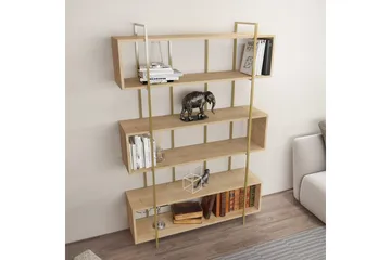 Bruti Bokhylle 120 cm i Eik - Brun|Gul - Oppbevaring - Hyller - Bokhylle