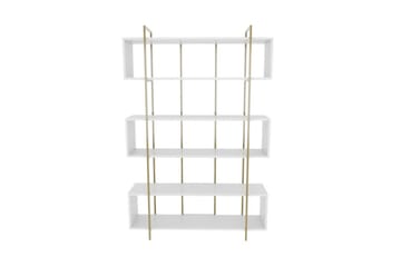 Bruti Bokhylle 120 cm i Malt Tre - Hvit|Gul - Oppbevaring - Hyller - Bokhylle