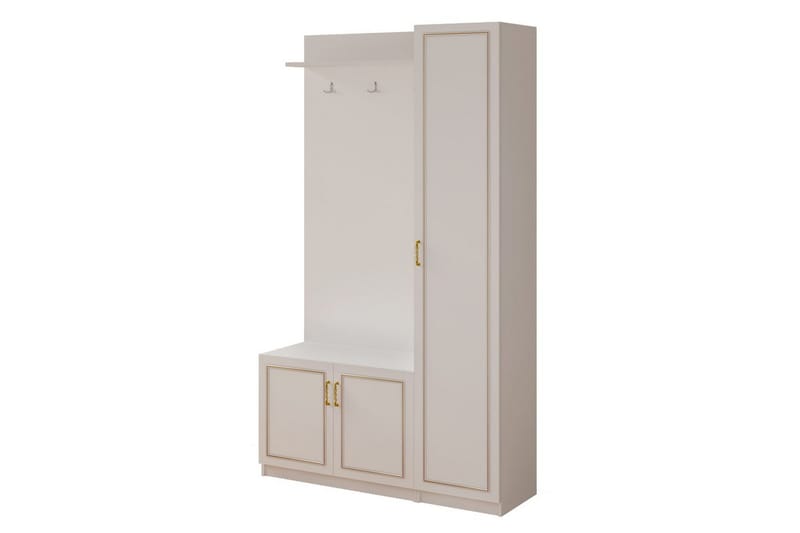 Caeton Hyllesystem 200 cm, Matt Hvit