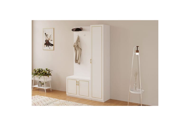 Caeton Hyllesystem 200 cm - Matt Hvit - Oppbevaring - Hyller - Hyllesystem