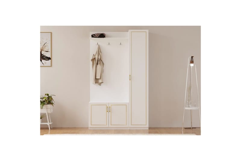 Caeton Hyllesystem 200 cm - Matt Hvit - Oppbevaring - Hyller - Hyllesystem