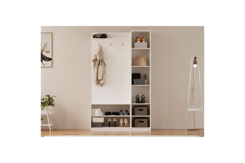 Caeton Hyllesystem 200 cm - Matt Hvit - Oppbevaring - Hyller - Hyllesystem