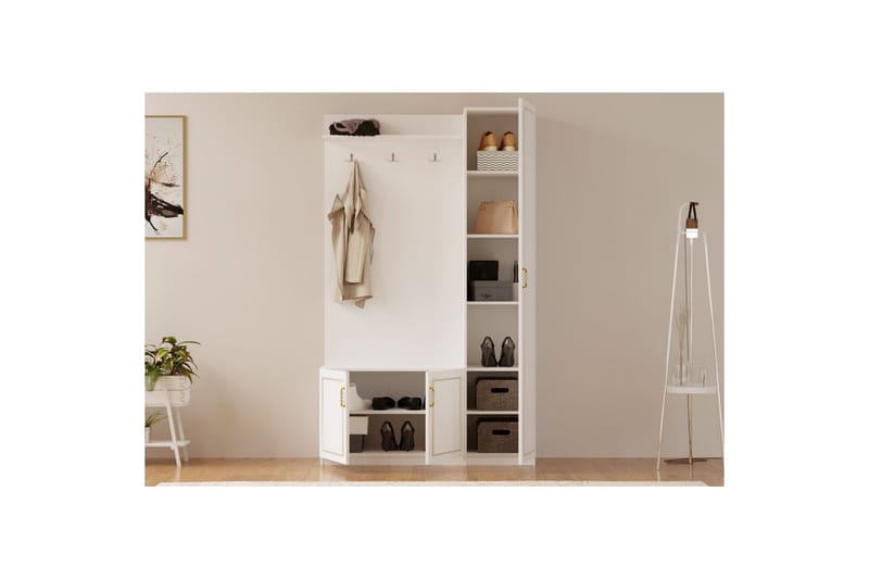 Caeton Hyllesystem 200 cm - Matt Hvit - Oppbevaring - Skap - Oppbevaringsskap