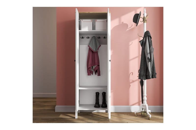 Calyra Hyllesystem 63x190 cm - Natur/Hvit - Oppbevaring - Hyller - Hyllesystem