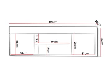 Cezar Hylla 120x18x42 cm Ek 120x25x40 - Oppbevaring - Hyller - Vegghylle