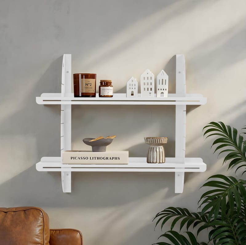 Clavor vegghylle 70 cm - Hvit - Oppbevaring - Hyller - Vegghylle