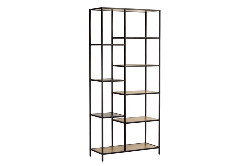 Cytis Industriell Bokhylle 80 cm i Metall med Treplate - Sort - Oppbevaring - Hyller - Bokhylle