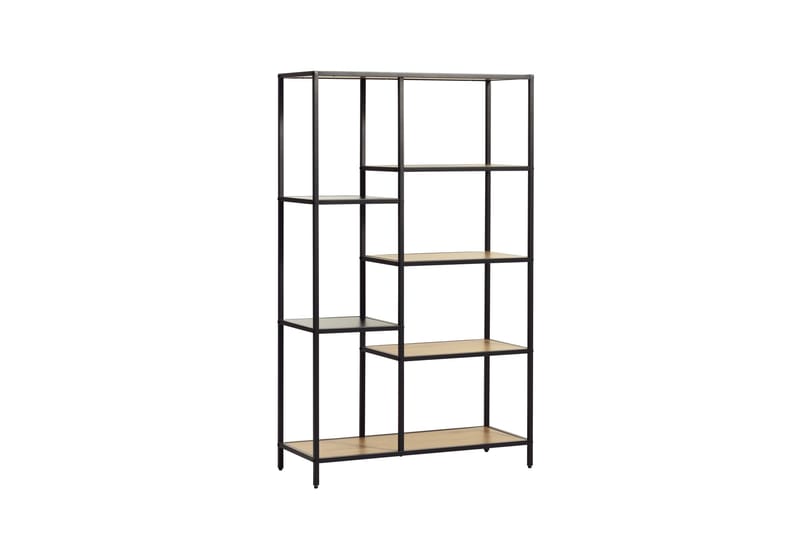 Cytis Industriell Bokhylle 80 cm i Metall med Treplate - Sort - Oppbevaring - Hyller - Bokhylle