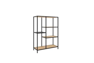 Cytis Industriell Bokhylle 80 cm i Metall med Treplate - Sort - Oppbevaring - Hyller - Bokhylle