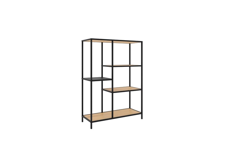 Cytis Industriell Bokhylle 80 cm i Metall med Treplate - Svart - Oppbevaring - Hyller - Bokhylle