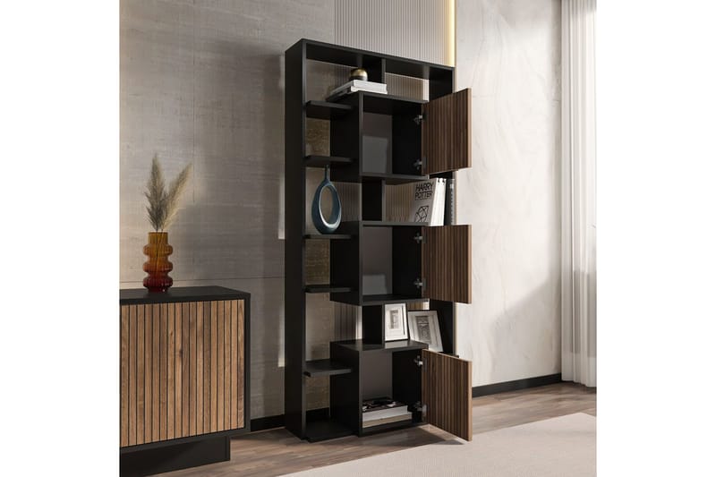 Dargaville Bokhylle 85 cm - Sort/Valnøtt - Oppbevaring - Hyller - Bokhylle