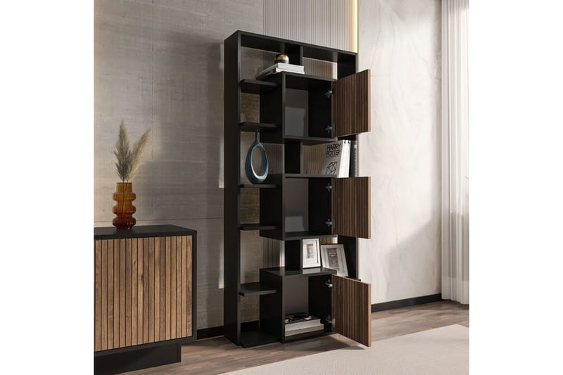 Dargaville Bokhylle 85 cm - Sort/Valnøtt - Oppbevaring - Hyller - Bokhylle