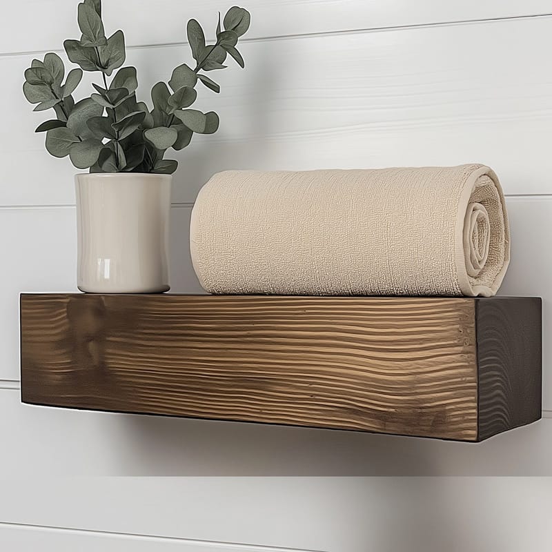 Dekorativ vegghylle i tre Hanah Home Rafect Tre (13 x 60 x 11 cm) Modell enkel hylle - Oppbevaring - Hyller - Vegghylle