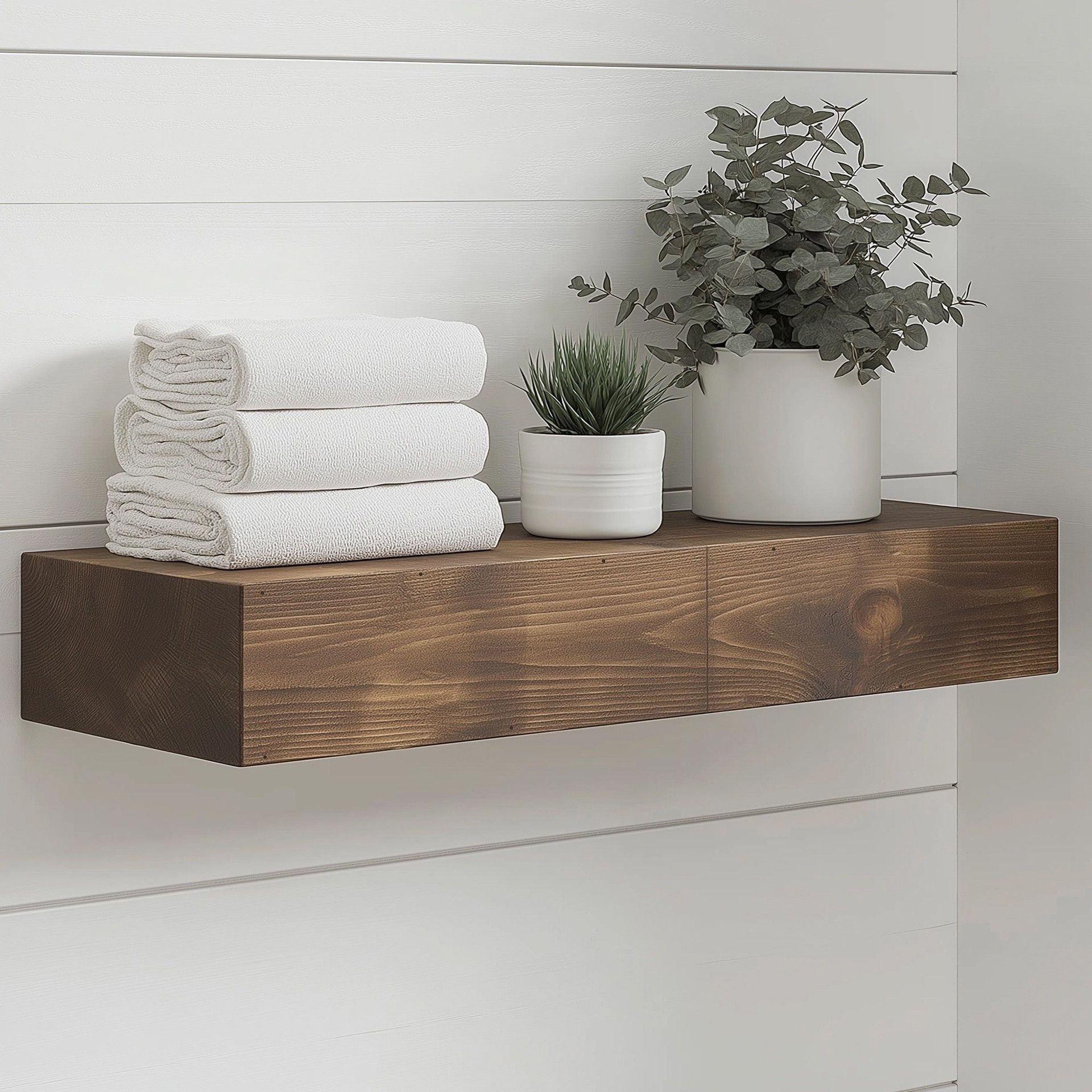 Dekorativ vegghylle i tre Hanah Home Rafect Tre (13 x 60 x 11 cm) Modell enkel hylle -