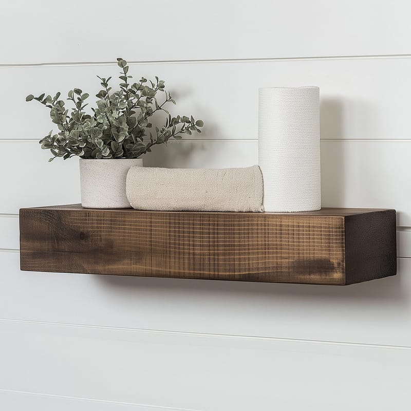 Dekorativ vegghylle i tre Hanah Home Rafect Tre (13 x 60 x 11 cm) Modell enkel hylle - Oppbevaring - Hyller - Vegghylle