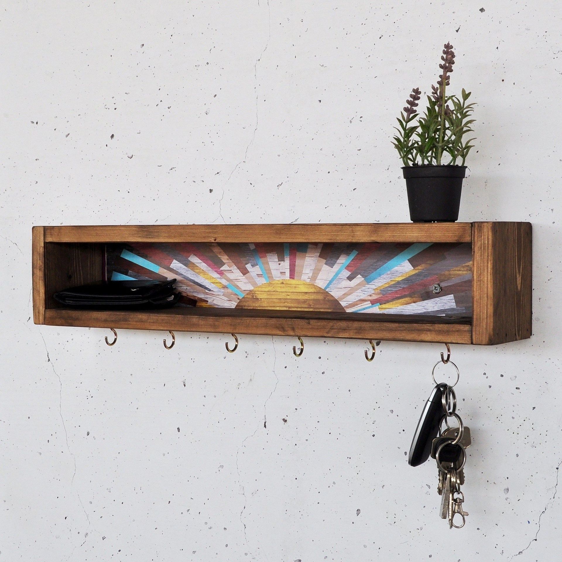 Dekorativ vegghylle i tre Hanah Home Raflin (40 x 10 x 10 cm) -