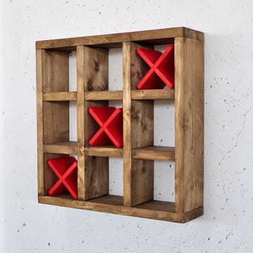 Dekorativ vegghylle i tre Hanah Home Raflin (42,5 x 42,5 x 11 cm) Tre / Rød - Oppbevaring - Hyller - Vegghylle