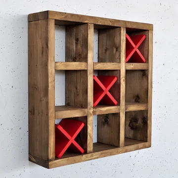 Dekorativ vegghylle i tre Hanah Home Raflin (42,5 x 42,5 x 11 cm) Tre / Rød - Oppbevaring - Hyller - Vegghylle