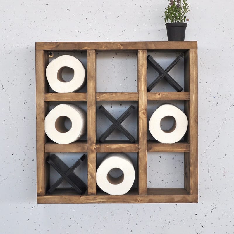 Dekorativ vegghylle i tre Hanah Home Raflin (42,5 x 42,5 x 11 cm) Tre / Svart - Oppbevaring - Hyller - Vegghylle