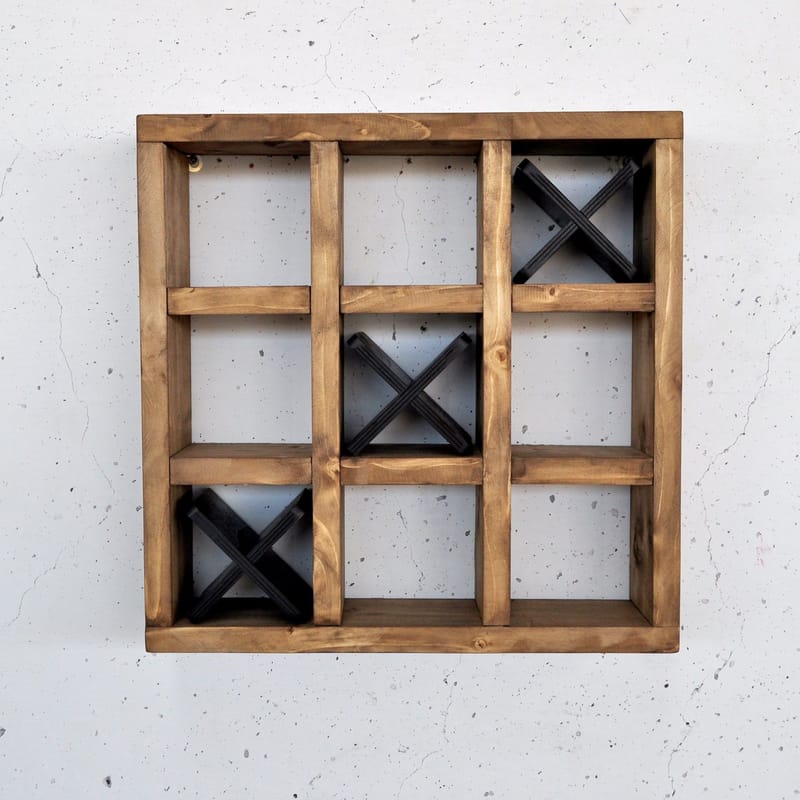 Dekorativ vegghylle i tre Hanah Home Raflin (42,5 x 42,5 x 11 cm) Tre / Svart - Oppbevaring - Hyller - Vegghylle