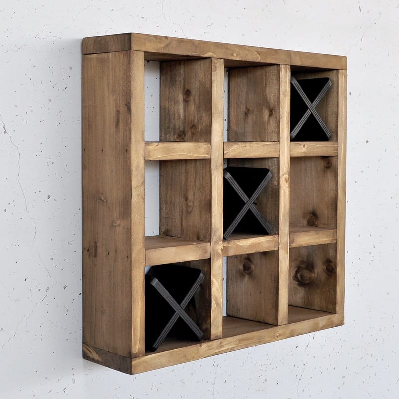 Dekorativ vegghylle i tre Hanah Home Raflin (42,5 x 42,5 x 11 cm) Tre / Svart - Oppbevaring - Hyller - Vegghylle