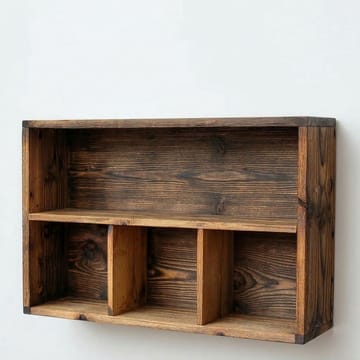 Dekorativ vegghylle i tre Wallxpert Rafello (50 x 30 x 14 cm) Mørkt tre - Trefarge(r) - Oppbevaring - Hyller - Vegghylle