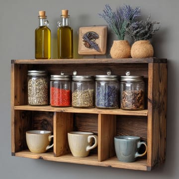 Dekorativ vegghylle i tre Wallxpert Rafello (50 x 30 x 14 cm) Tre - Naturlig trefinish - Oppbevaring - Hyller - Vegghylle