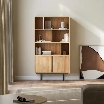 Dravo Bokhylle 90x185 cm - Naturlig hickory - Oppbevaring - Hyller - Bokhylle