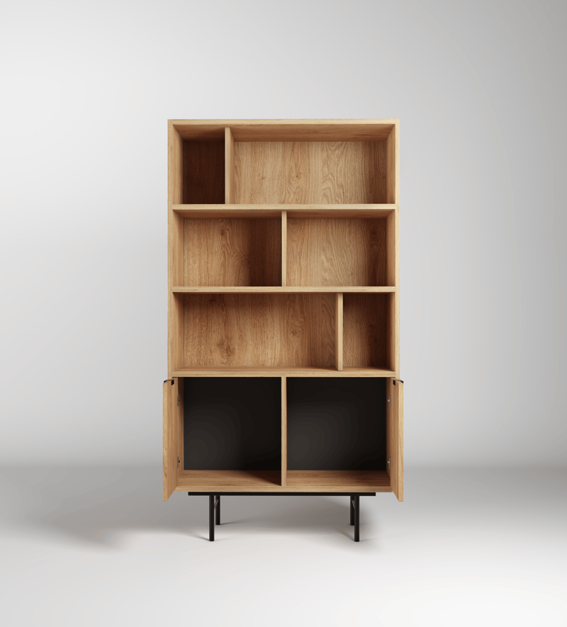 Dravo Bokhylle 90x185 cm - Naturlig hickory - Oppbevaring - Hyller - Bokhylle