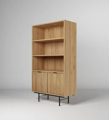 Dravo Bokhylle 90x185 cm - Naturlig hickory - Oppbevaring - Hyller - Bokhylle