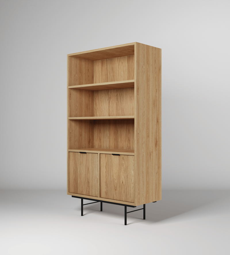 Dravo Bokhylle 90x185 cm - Naturlig hickory - Oppbevaring - Hyller - Bokhylle