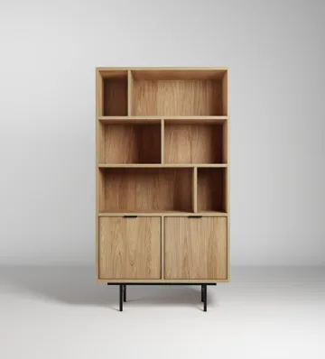 Dravo Bokhylle 90x185 cm - Naturlig hickory - Oppbevaring - Hyller - Bokhylle