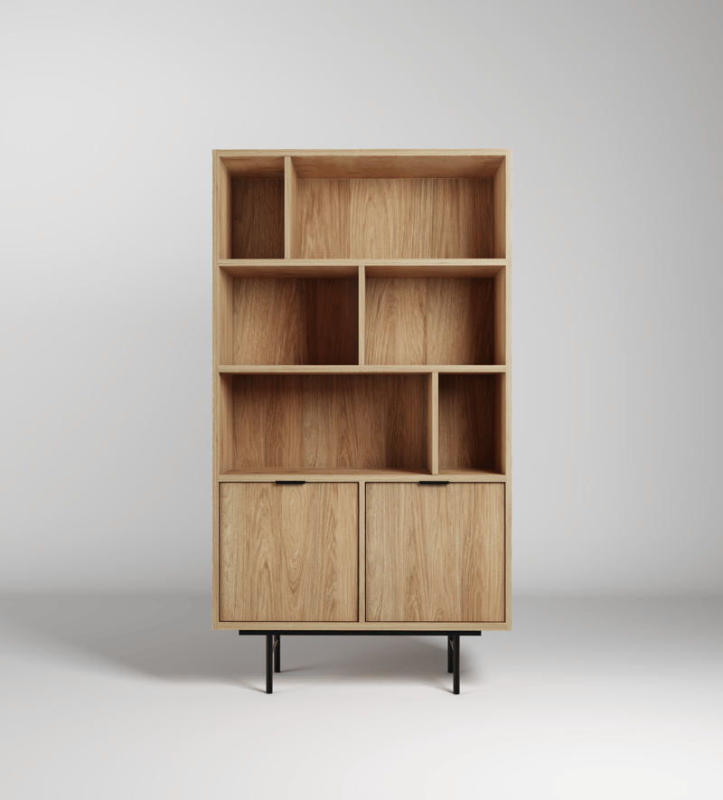 Dravo Bokhylle 90x185 cm - Naturlig hickory - Oppbevaring - Hyller - Bokhylle