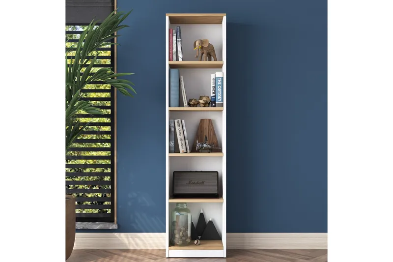 Dystany Bokhylle 40 cm - Hvit/Valnøtt - Oppbevaring - Hyller - Bokhylle