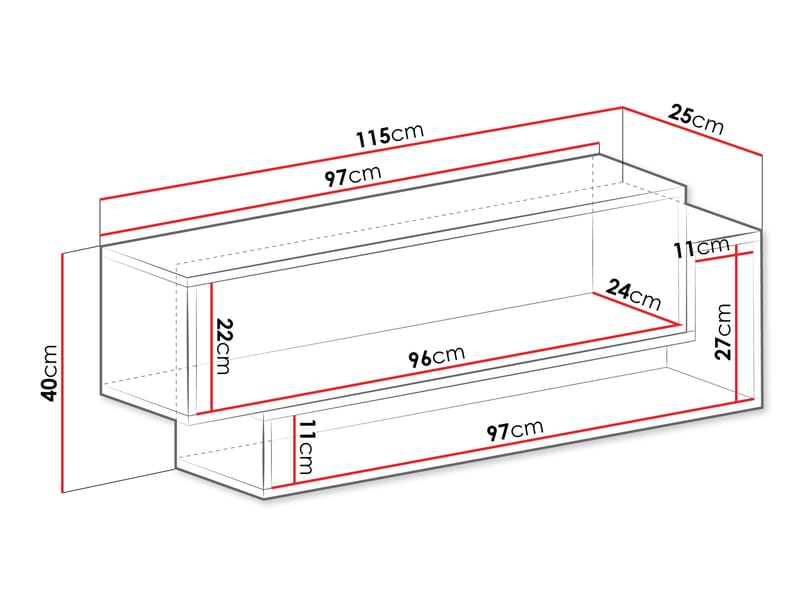 Edson Vegghylle 115 cm - Oppbevaring - Hyller - Vegghylle