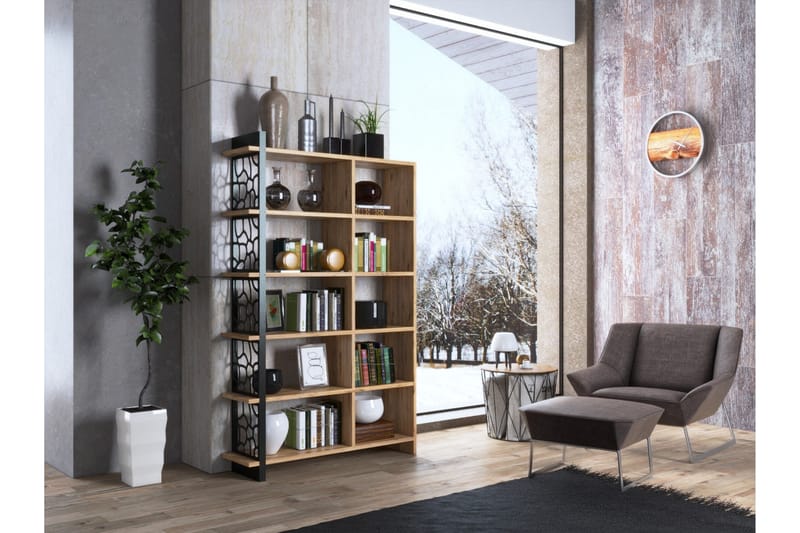 Elspet Bokhylle 120 cm - Brun - Oppbevaring - Hyller - Bokhylle