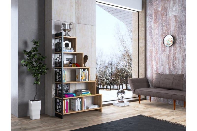 Elspet Bokhylle 120 cm - Brun - Oppbevaring - Hyller - Bokhylle