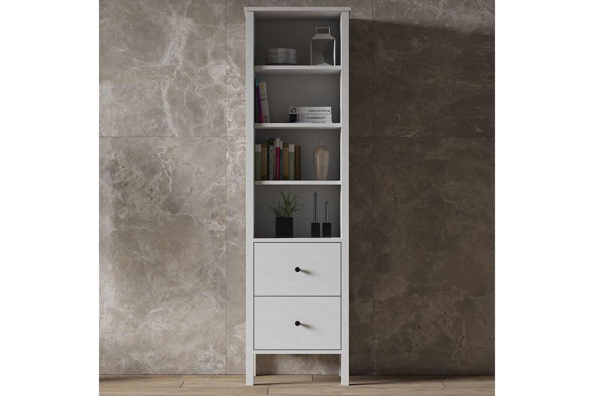 Elspet Bokhylle 80 cm - Brun/Hvit - Oppbevaring - Hyller - Bokhylle