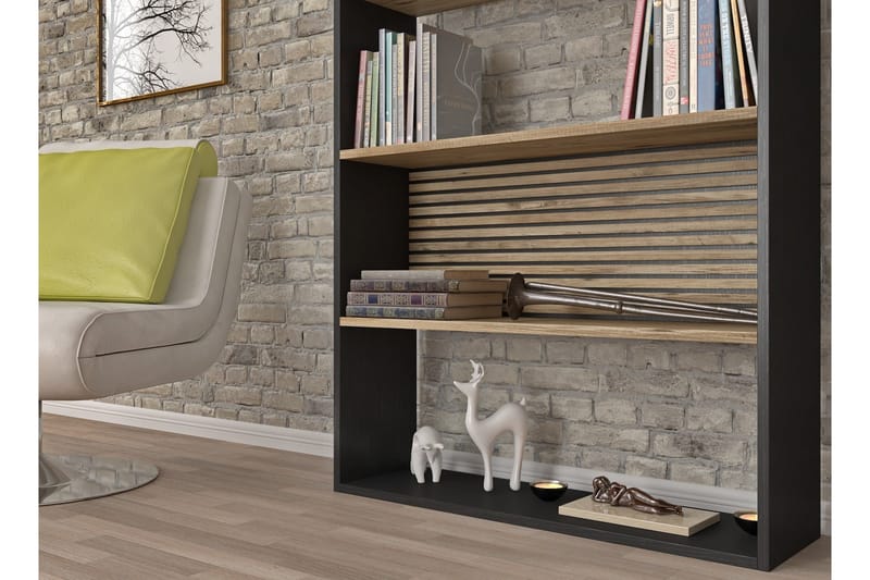 Elspet Bokhylle 90 cm - Svart/Brun - Oppbevaring - Hyller - Bokhylle